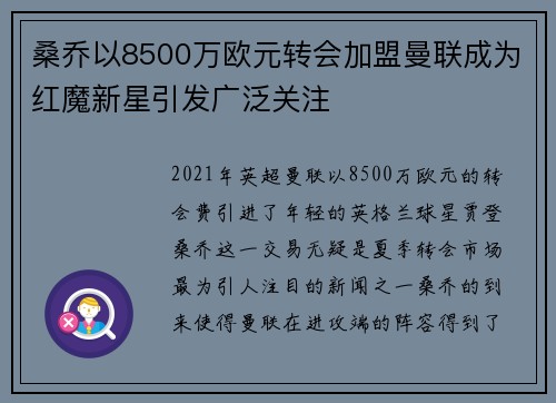 桑乔以8500万欧元转会加盟曼联成为红魔新星引发广泛关注 桑乔以8500万欧元转会加盟曼联成为红魔新星引发广泛关注
